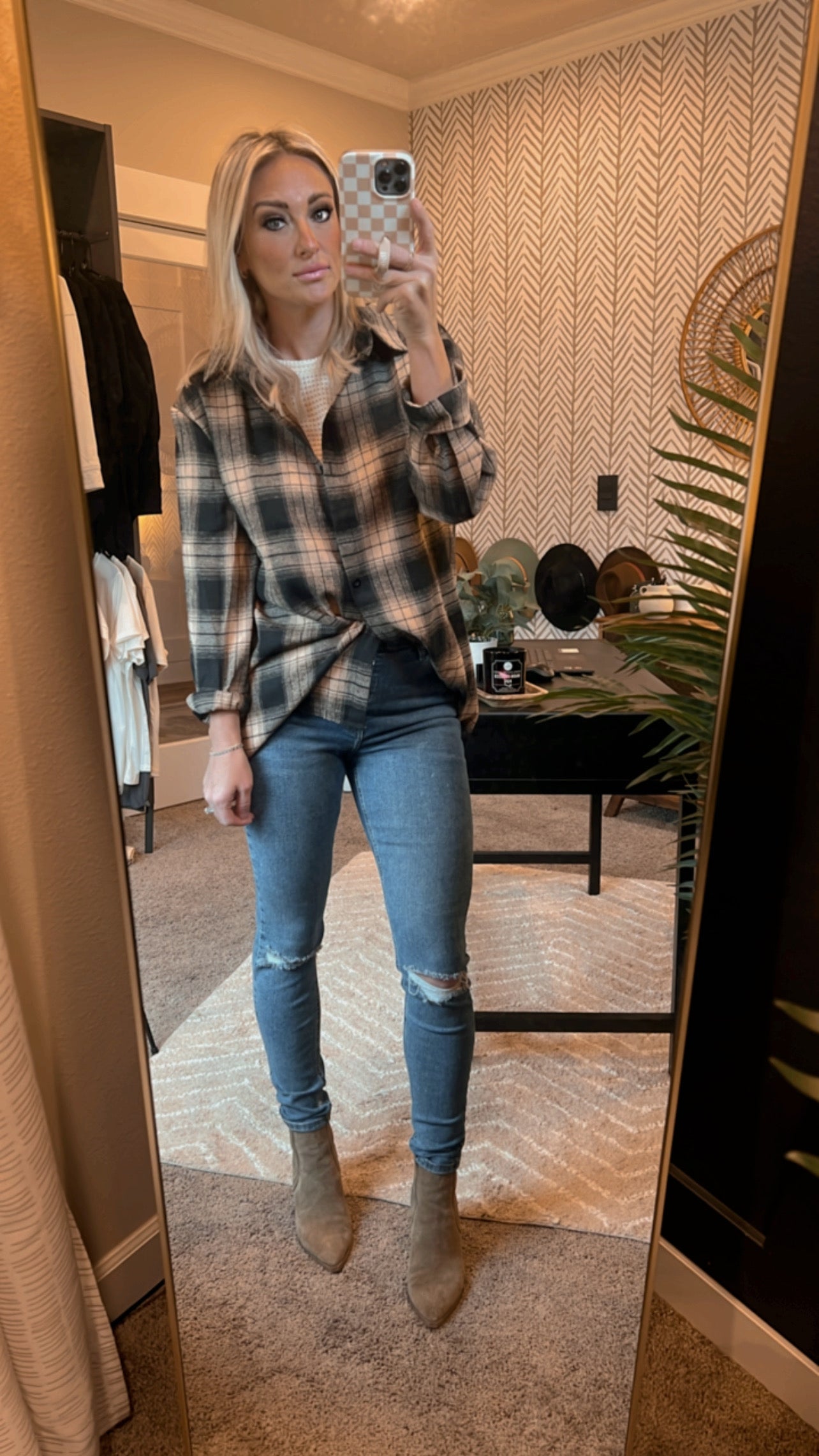 Flannel Print Button up