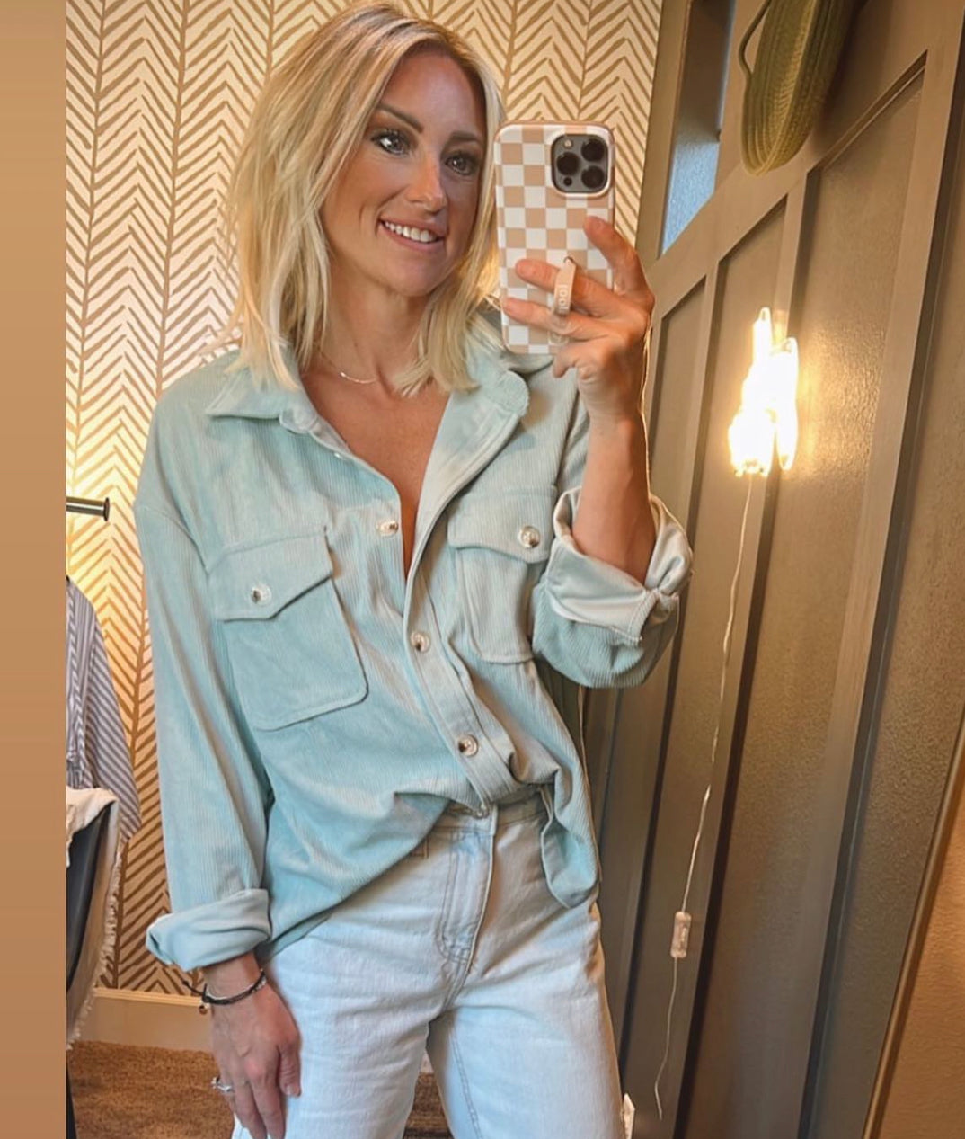 Mint corduroy top