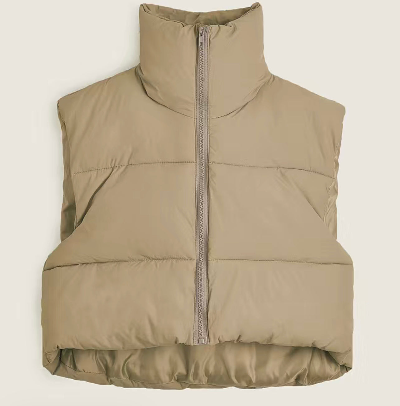 Cream puffer Vest