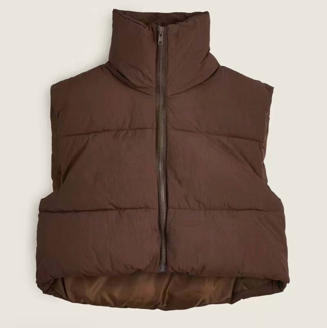 Brown puffer vest